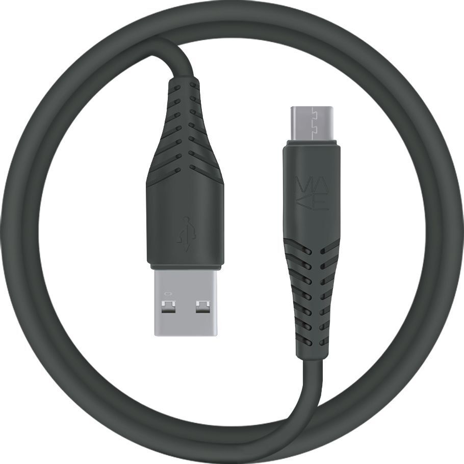 Кабель MakeFuture USB to MicroUSB 2.4A 1м PVC Black (MCB-MP1BK) фото1