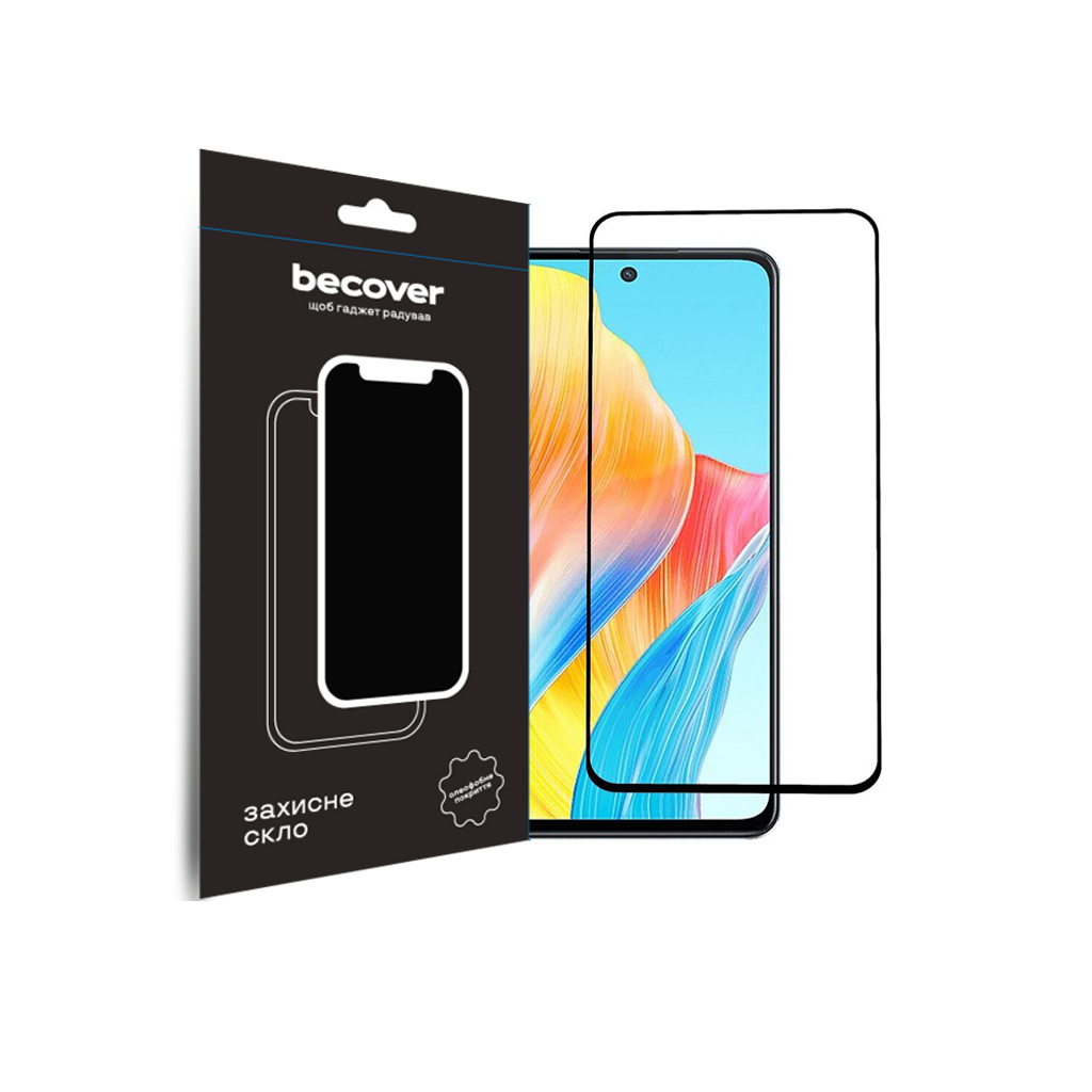 Защитное стекло BeCover Oppo A98 5G Black (709772) фото1