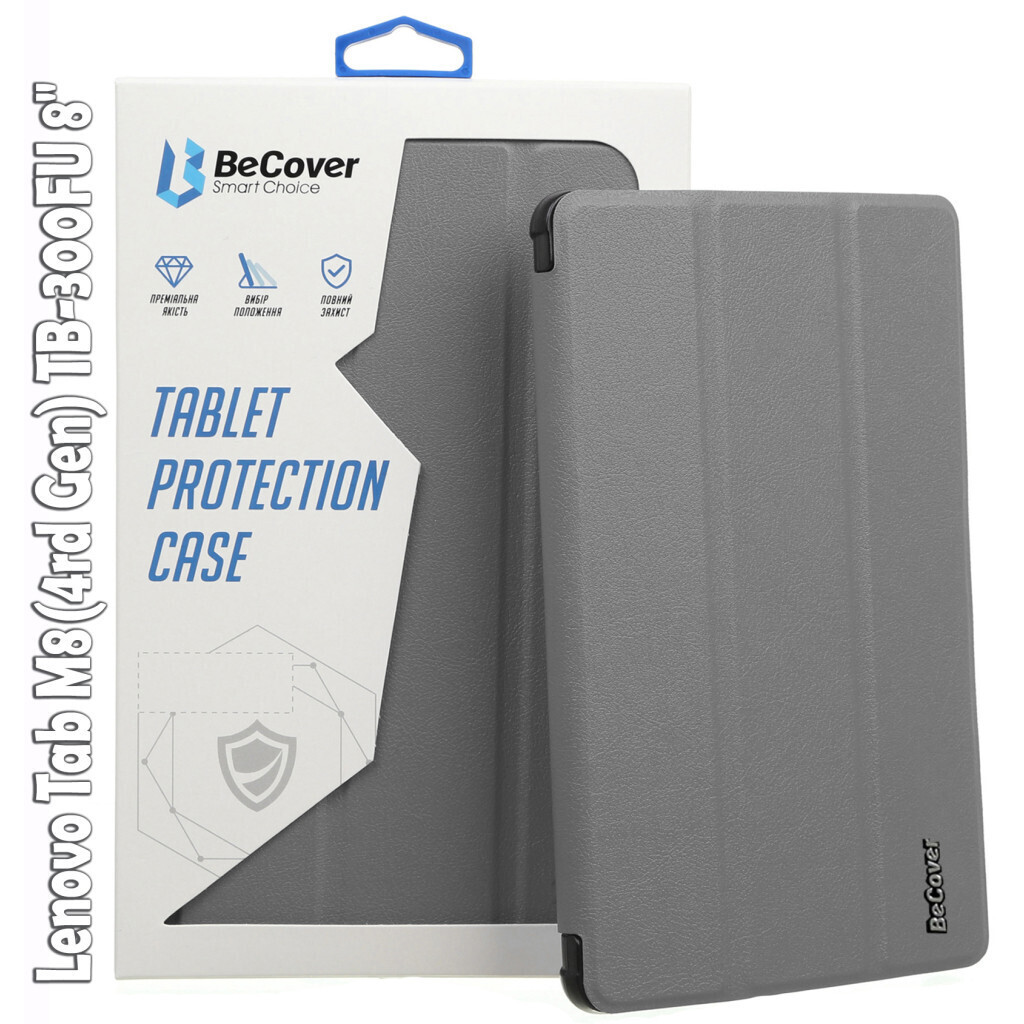 Чехол-книжка BeCover Smart для Lenovo Tab M8 (4rd Gen) TB-300FU Gray (709212) фото1