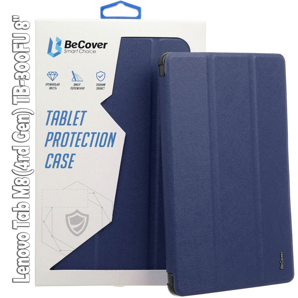 Чехол-книжка BeCover Smart для Lenovo Tab M8 (4rd Gen) TB-300FU Deep Blue (709210) фото1