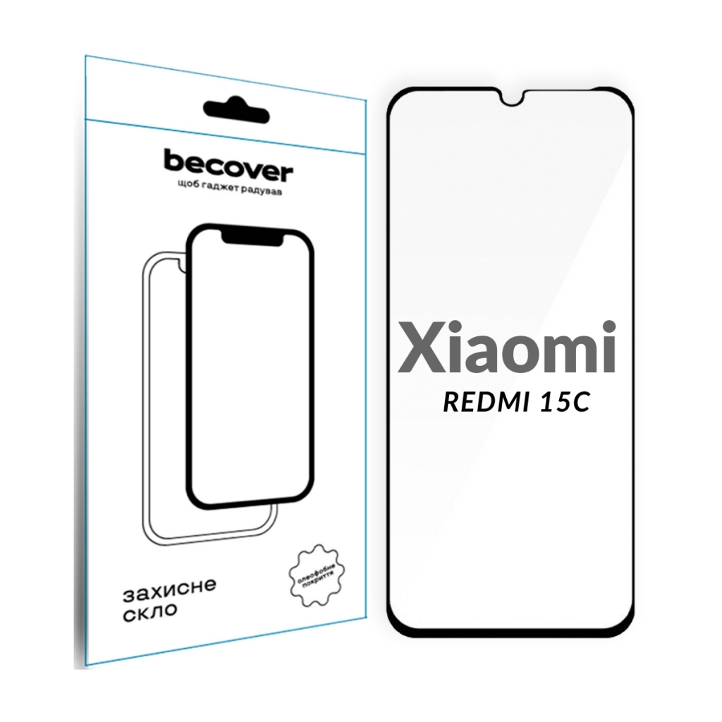 Защитное стекло BeCover Xiaomi Redmi 15C 4G/5G Black (713907) фото1