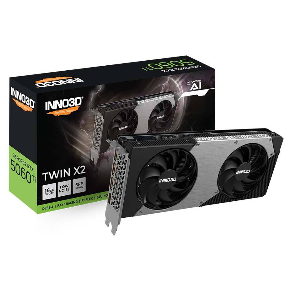 Видеокарта INNO3D GeForce RTX 5060 Ti Twin X2 16GB GDDR7 (N506T2-16D7-191073N) фото1