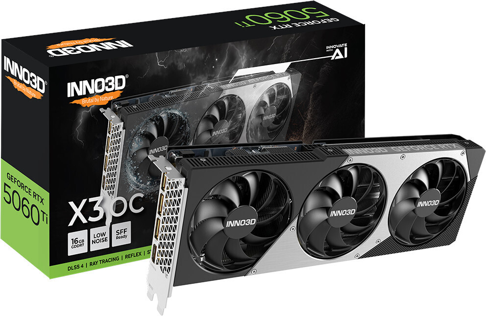 Видеокарта INNO3D GeForce RTX 5060 Ti 16GB X3 OC (N506T3-16D7X-191073L) фото1