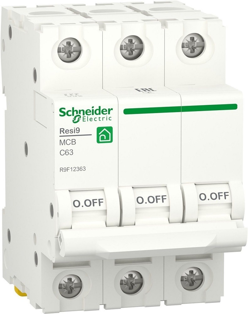 Автоматичний вимикач Schneider Electric RESI9 6kA 3P 63A C (R9F12363) фото1