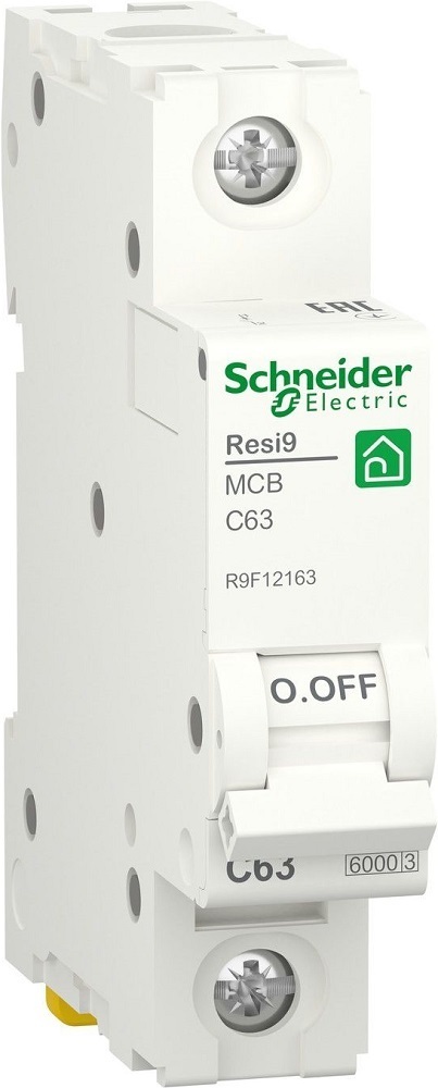 Автоматичний вимикач Schneider Electric RESI9 6kA 1P 63A C (R9F12163) фото1