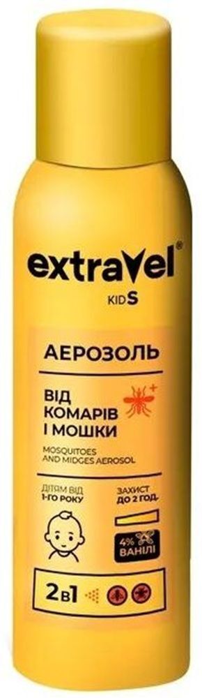 Аерозоль від комах Extravel Kids Від комарів та мошок 80 мл (4820184441521) фото1