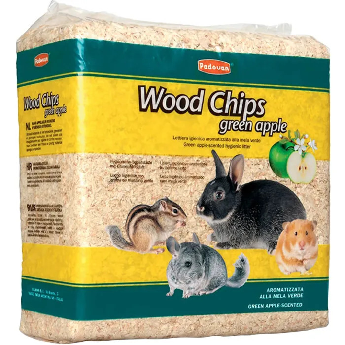 Наповнювач для гризунів Padovan Wood Chips Green Apple 1 кг (8001254000169) фото1