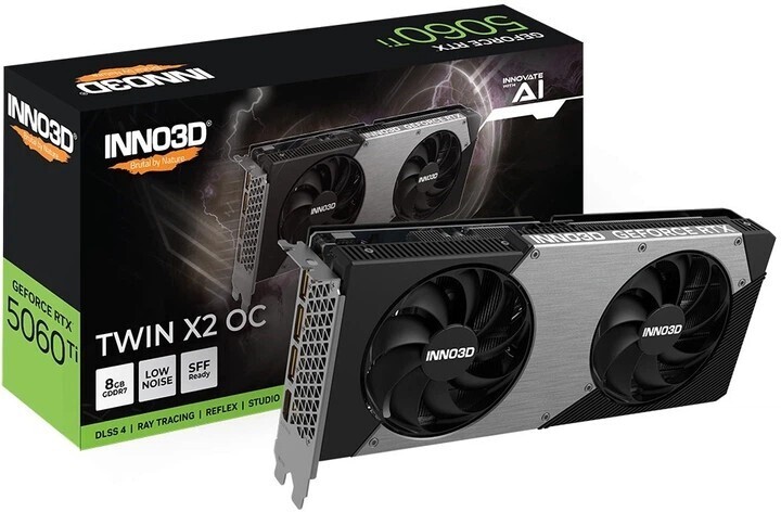 Видеокарта INNO3D GeForce RTX 5060 Ti Twin X2 8GB GDDR7 (N506T2-08D7-193075N) фото1