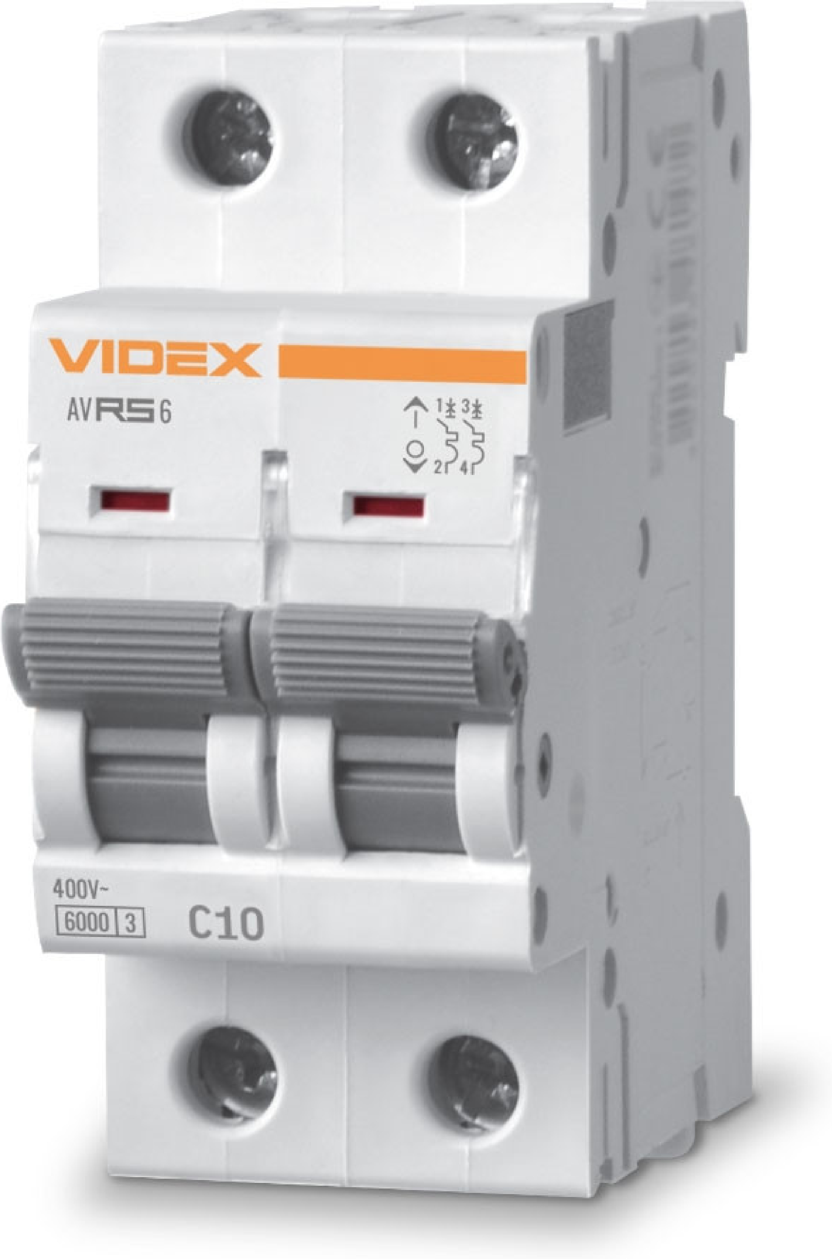 Автоматичний вимикач Videx RS6 RESIST 2п 10А 6кА С (VF-RS6-AV2C10) фото1