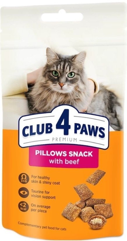 Ласощі для котів Club 4 Paws Подушечки з яловичиною 60 г (4820269145313) фото1