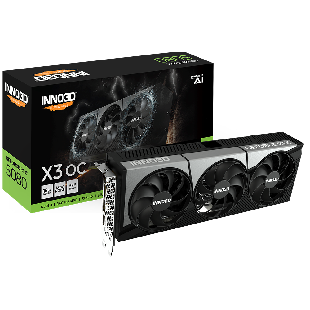 Видеокарта INNO3D NVIDIA GeForce RTX 5080 X3 OC 16GB GDDR7 (N50803-16D7X-17603930) фото1