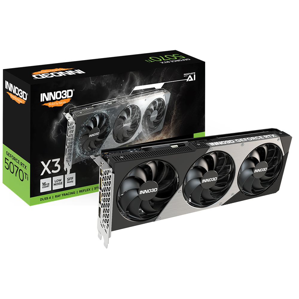 Видеокарта INNO3D NVIDIA RTX 5070 Ti X3 16GB GDDR7 (N507T3-16D7-176068N) фото1