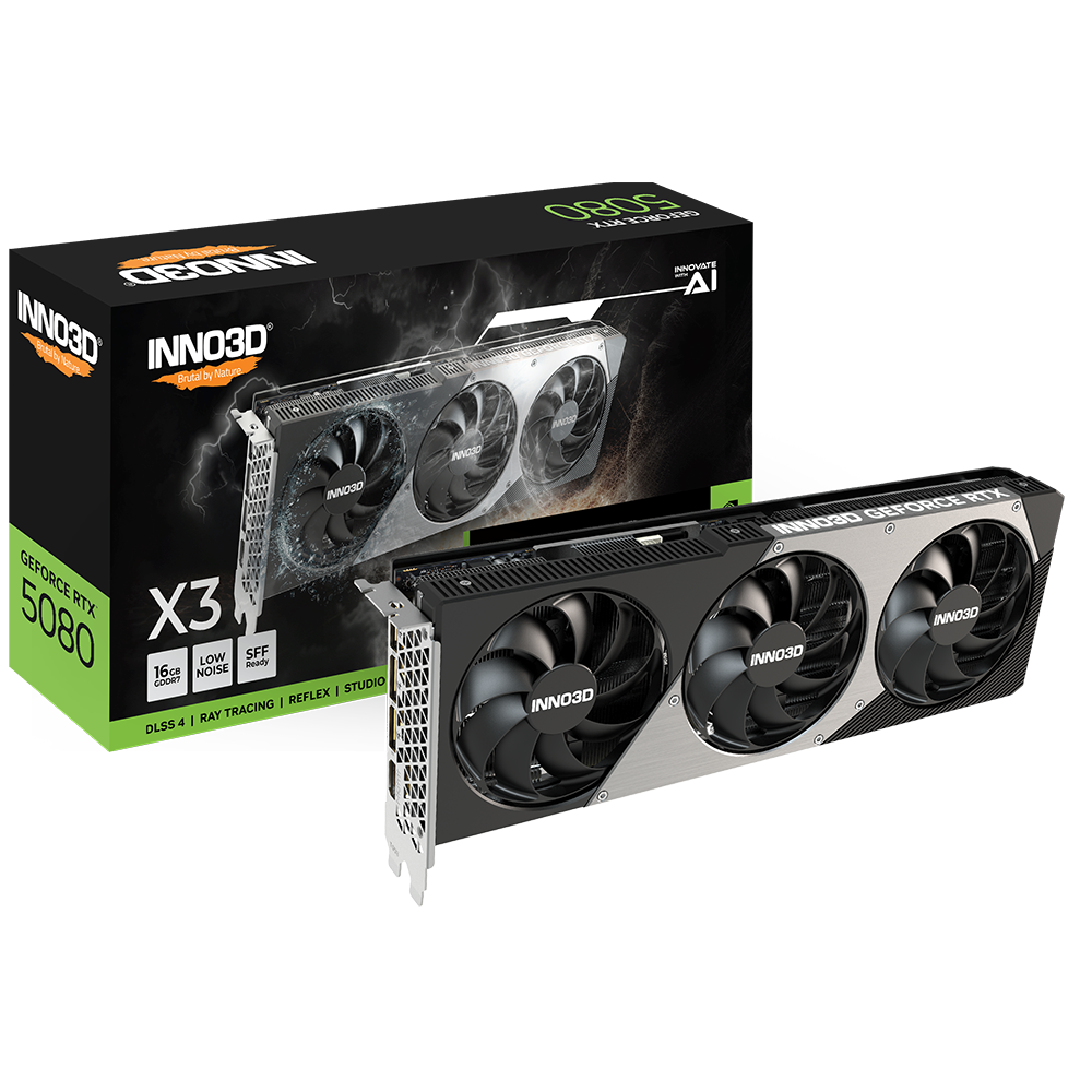 Видеокарта INNO3D NVIDIA GeForce RTX 5080 X3 16GB GDDR7 (N50803-16D7-176068N) фото1