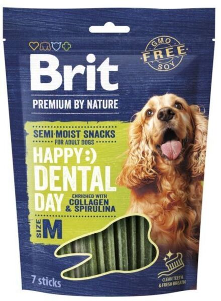 

Ласощі для собак Brit Premium Dental Snacks M для середніх порід з колагеном і спіруліною 180 г (8595602573950)