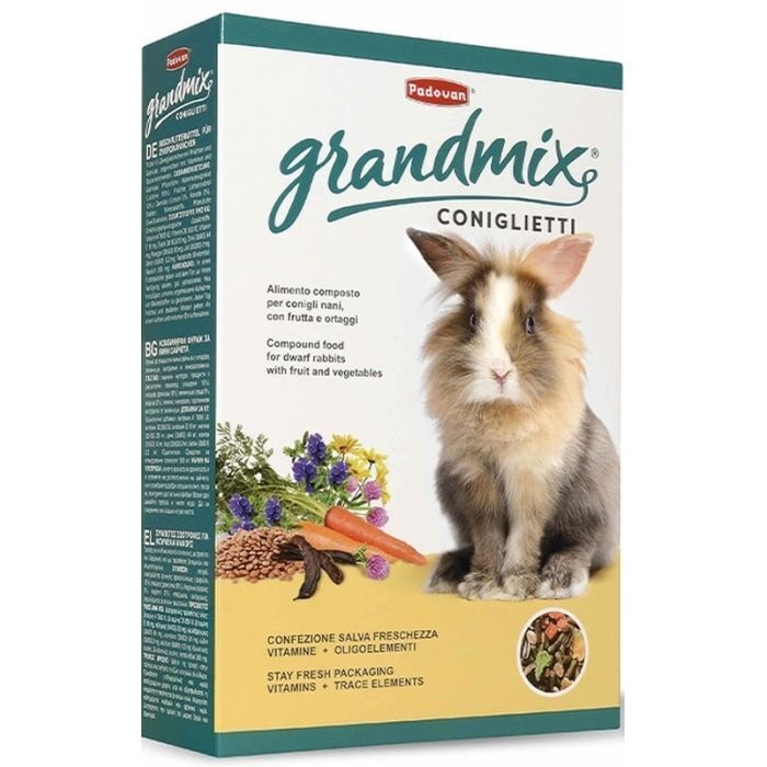 Корм для гризунів Padovan GrandMix Coniglietti для кроликів 850 г (8001254001890) фото1