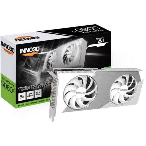 Видеокарта INNO3D GeForce RTX 5060 Ti 8GB TWIN X2 OC WHITE (N506T2-08D7X-193075W) фото1