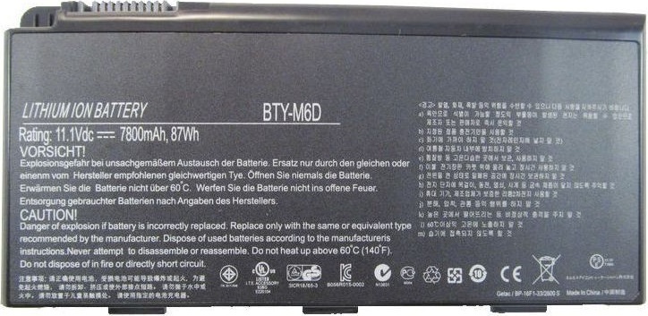 Акумулятор до ноутбука MSI BTY-M6D 7800mAh 6cell 11.1V Li-ion (A47040) фото1