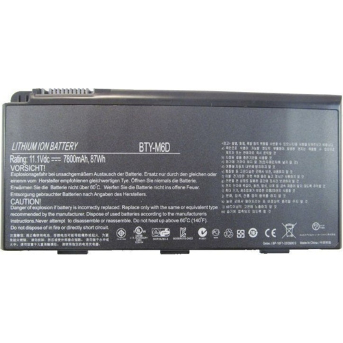 Аккумулятор для ноутбука MSI BTY-M6D 7800mAh 6cell 11.1V Li-ion (A47040)