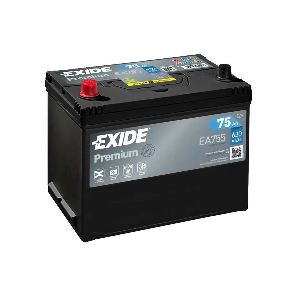 Акумулятор автомобільний Exide Premium 75A (EA755) фото1