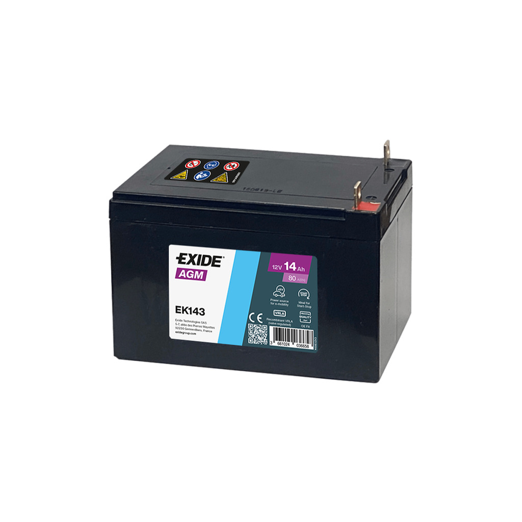 Акумулятор автомобільний EXIDE START-STOP AGM 14Ah бокова(+/-) (200EN) (EK143) фото1