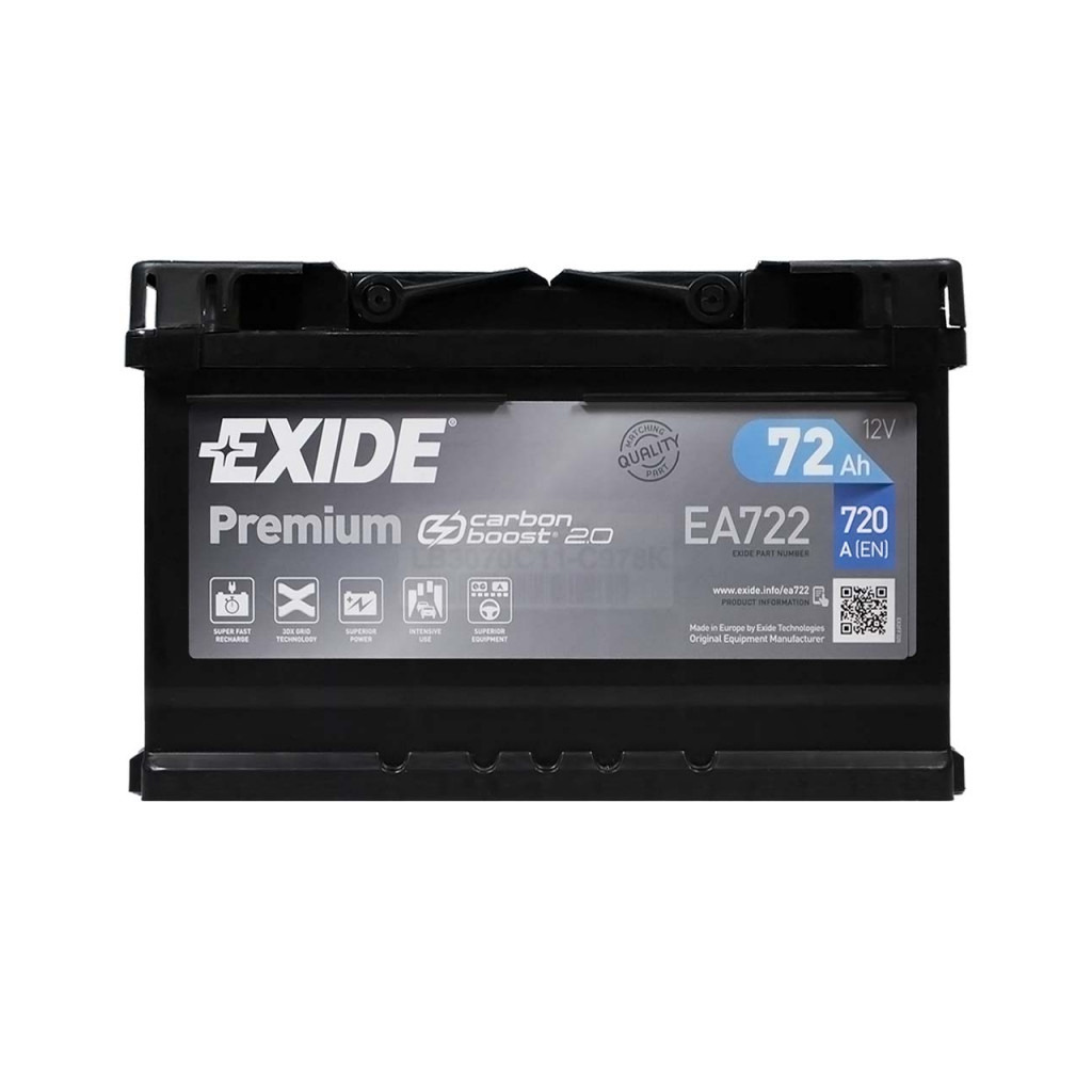 Акумулятор автомобільний EXIDE PREMIUM 72A (EA722) фото1