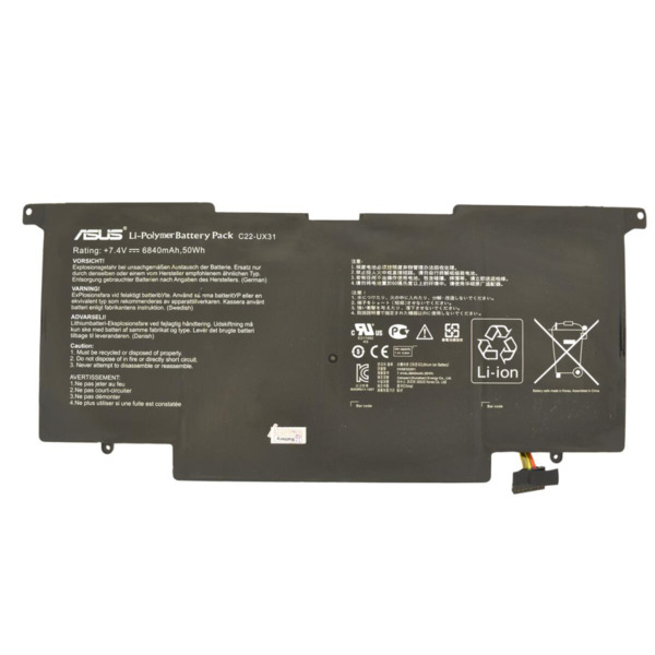 Аккумулятор для ноутбука Asus ZenBook UX31A C22-UX31, 6840mAh (50Wh), 6cell, 7.4V, Li-Pol, black (A47782)