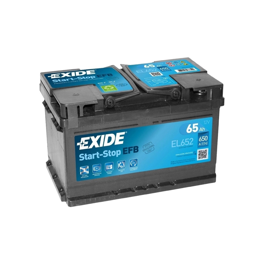 Акукмулятор автомобильный EXIDE START-STOP EFB 65A (EL652) фото1