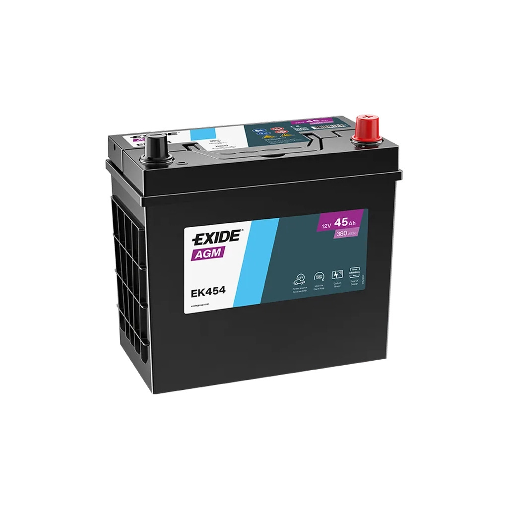 Акумулятор автомобільний EXIDE START-STOP AGM 45Ah ASIA Ев (-/+) (380EN) (EK454) фото1