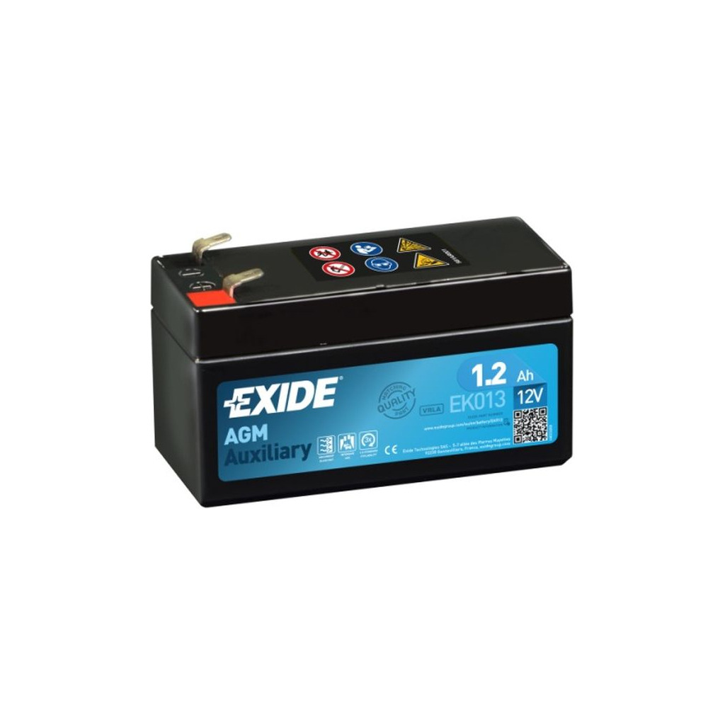 Акумулятор автомобільний EXIDE START-STOP AGM 1,2Ah (+/-) (18CCA) (EK013) фото1