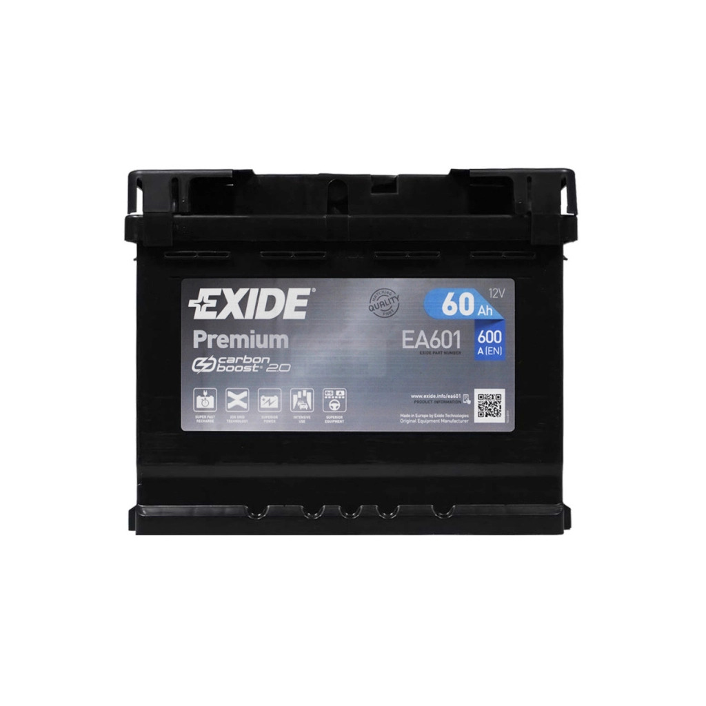 Акумулятор автомобільний EXIDE PREMIUM 60A (EA601) фото1