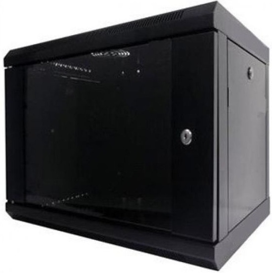 Шафа настінна Hypernet 19", 9U, 600x350 мм, Black (WMNC-35-9U-FLAT-BLACK) фото1