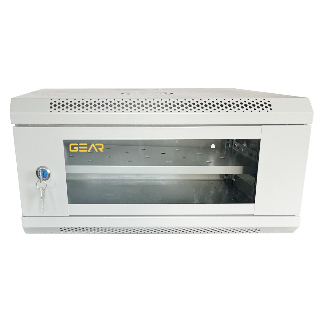Шкаф настенный GEAR 19", 4U, 600x450x280 мм, с полкой 19", gray (GWMSN-4U-600-450G) фото1