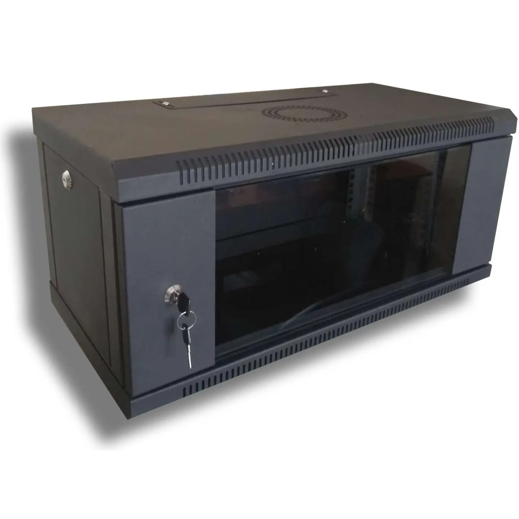 Шкаф настенный Hypernet 19", 4U, 600x350 мм, Black (WMNC-350-4U-FLAT-BLACK) фото1