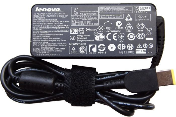 Блок питания Lenovo 45W 20V 2.25A прямоугольный разъем (ADLX45NLC3 / A40154) фото1