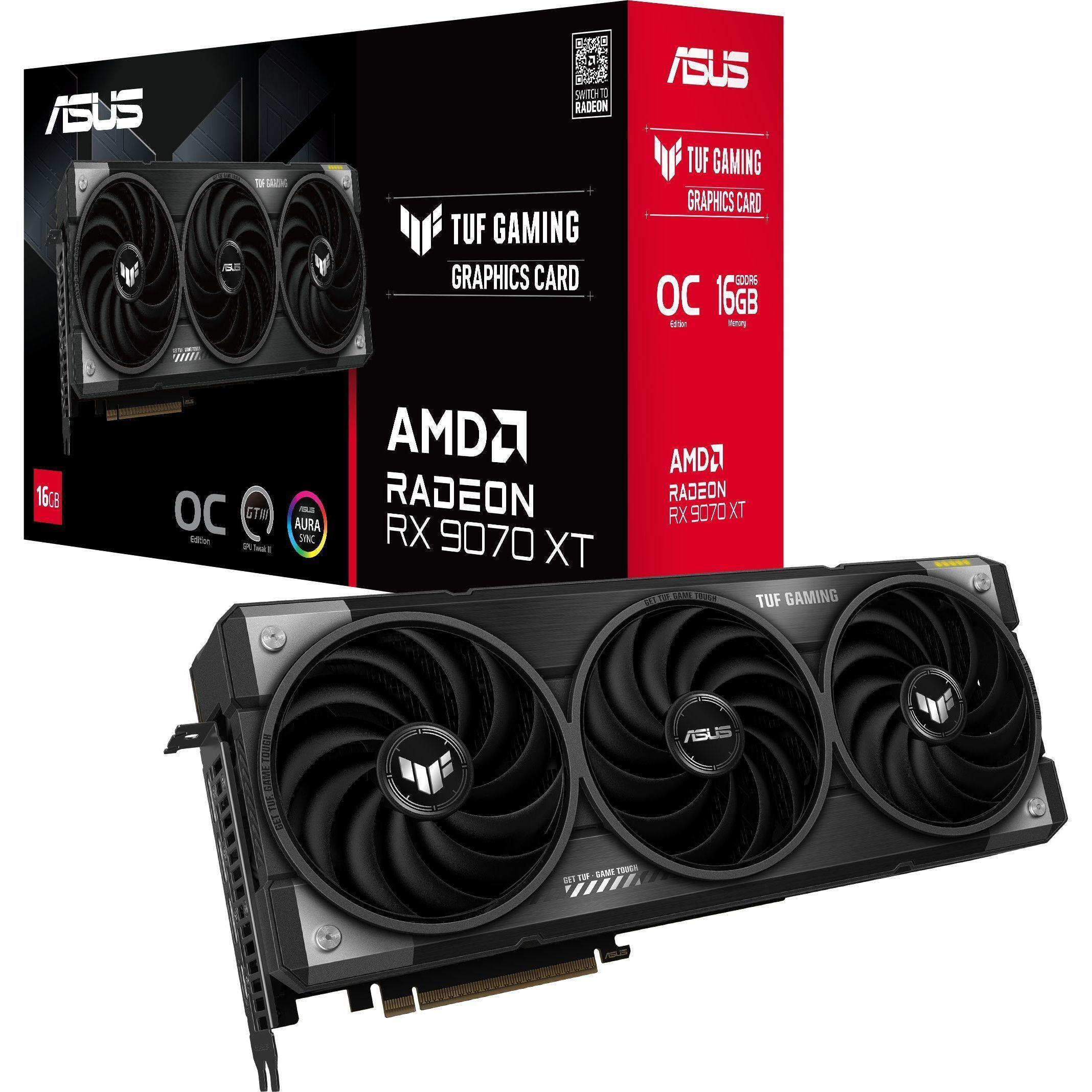 Видеокарта ASUS Radeon RX 9070 XT 16GB GDDR6 TUF OC GAMING (TUF-RX9070XT-O16G-GAMING) фото1