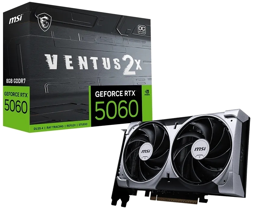 Видеокарта MSI GeForce RTX 5060 8GB GDDR7 VENTUS 2X OC (RTX 5060