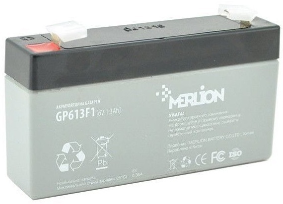 Аккумуляторна батарея Merlion 6V-1.3 Ah (GP613F1) фото1