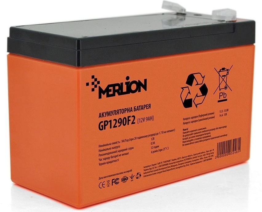 Аккумуляторна батарея Merlion 12V-9Ah PREMIUM (GP1290F2PREMIUM) фото1