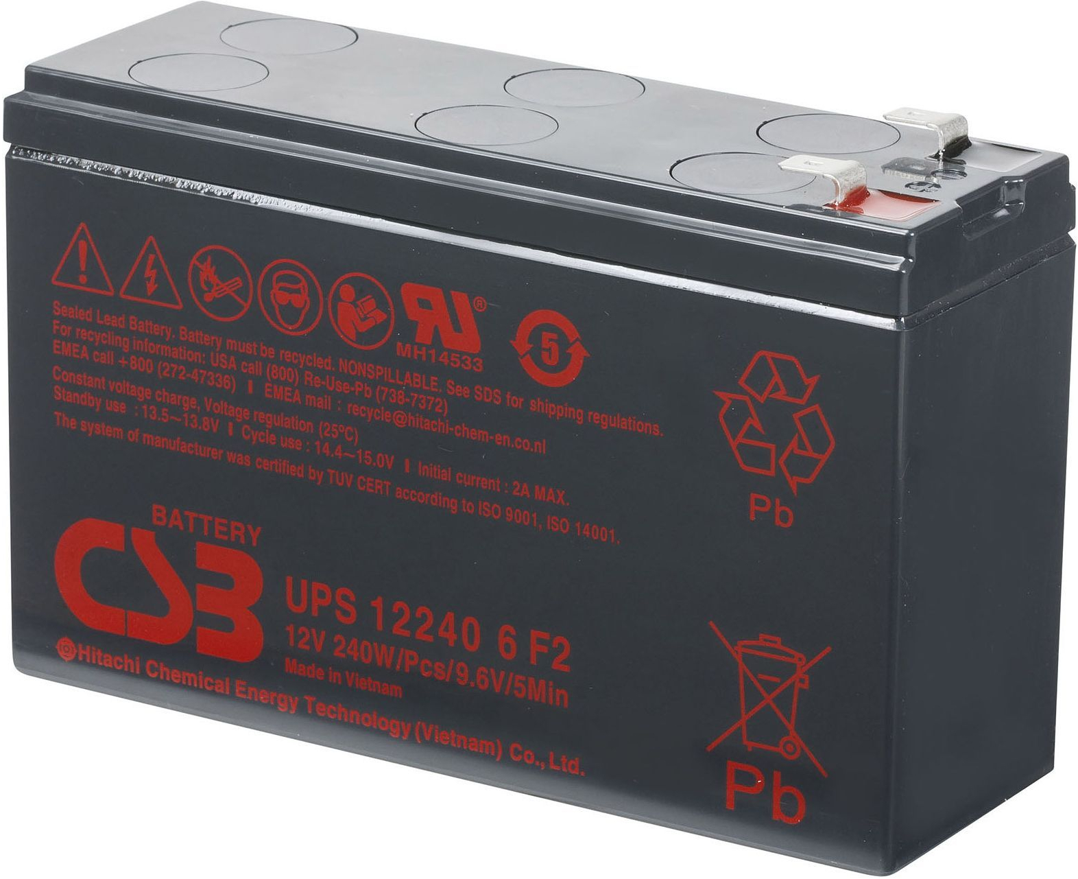 Аккумуляторна батарея CSB 12V 5Ah (UPS122406F2) фото1