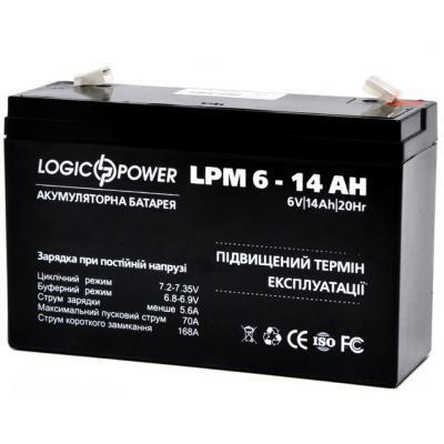 Аккумуляторная батарея LogicPower LPM 6В 14 Ah (4160) фото1