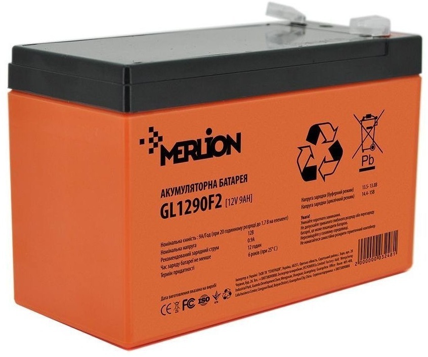 Аккумуляторна батарея Merlion 12V-9Ah GEL (GL1290F2 GEL) фото1