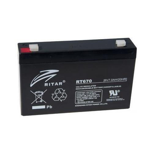 Аккумуляторная батарея Ritar 6V-7.0 Ah (RT670)