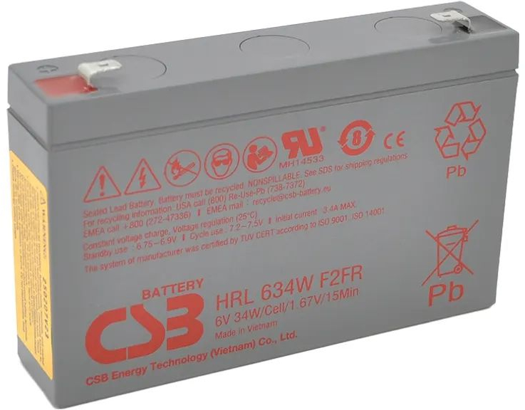 Аккумуляторная батарея CSB 6V 9Ah (HRL634WF2FR) фото1