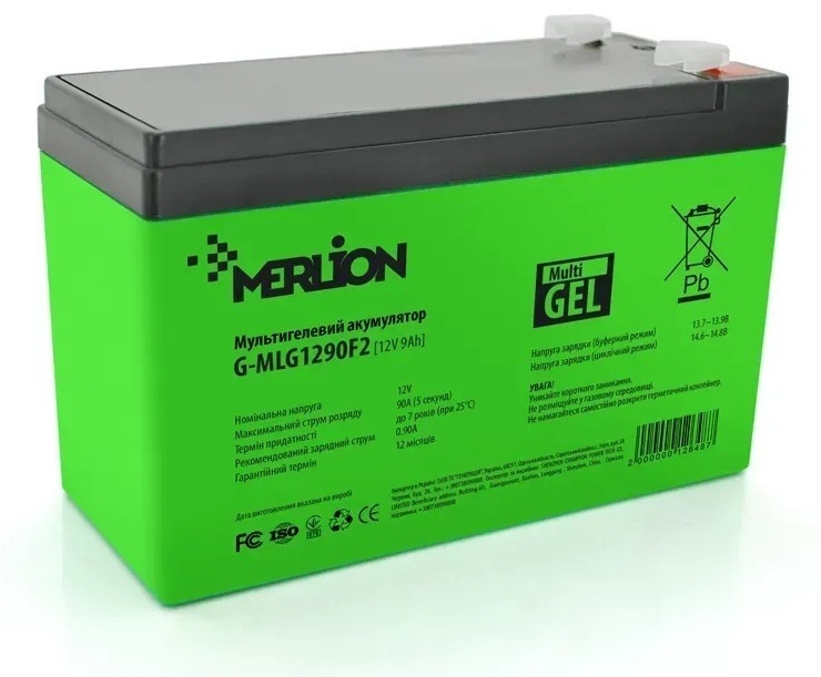 Аккумуляторна батарея Merlion 12V - 9.0 Ah (G-MLG1290F2) фото1