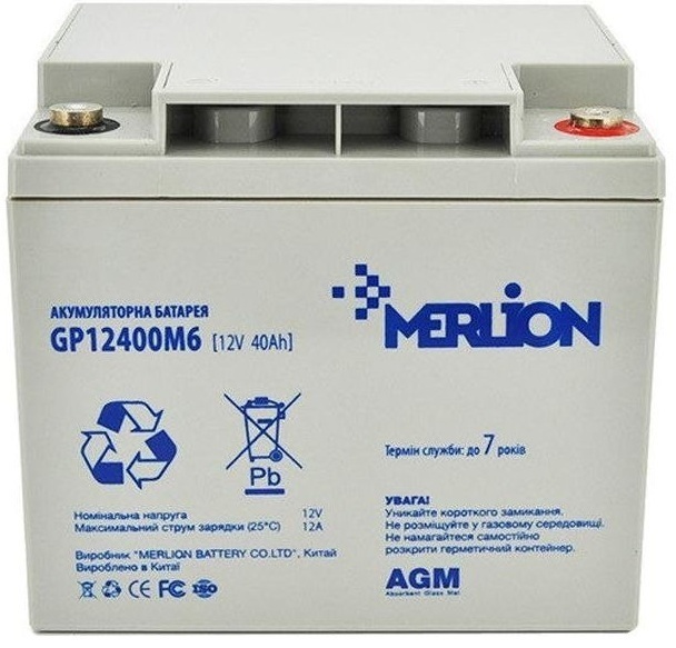 Аккумуляторна батарея Merlion 12V-40Ah (GP12400M6) фото1
