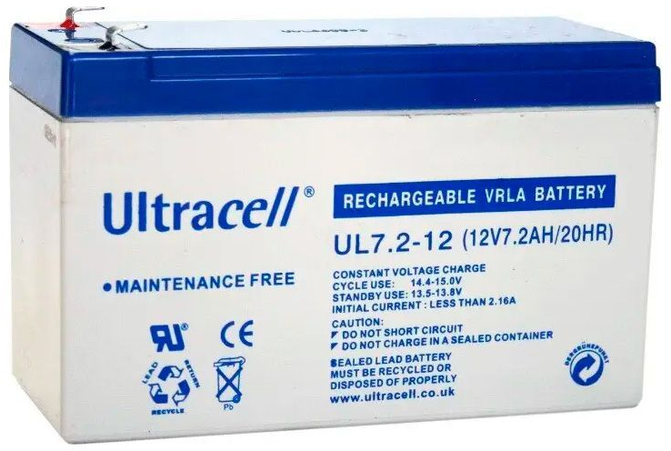 Аккумуляторная батарея Ultracell 12V-7.2 Ah AGM (UL7.2-12) фото1