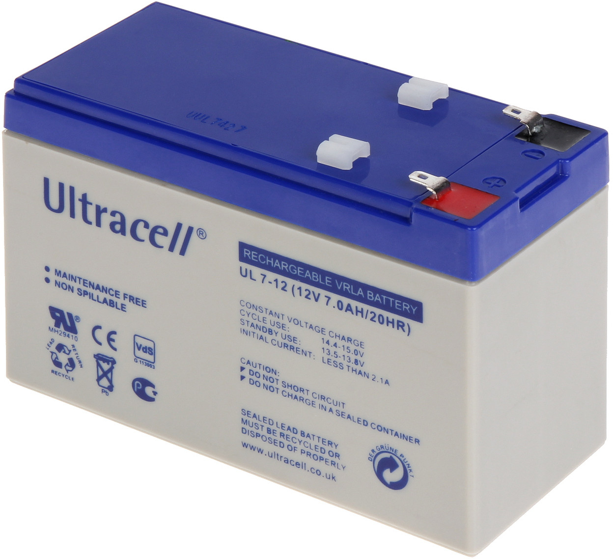 Аккумуляторная батарея Ultracell 12V-7 Ah AGM (UL7-12) фото1