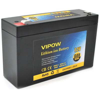 Аккумуляторная батарея Vipow 12V - 8 Ah Li-ion (VP-1280LI) фото1