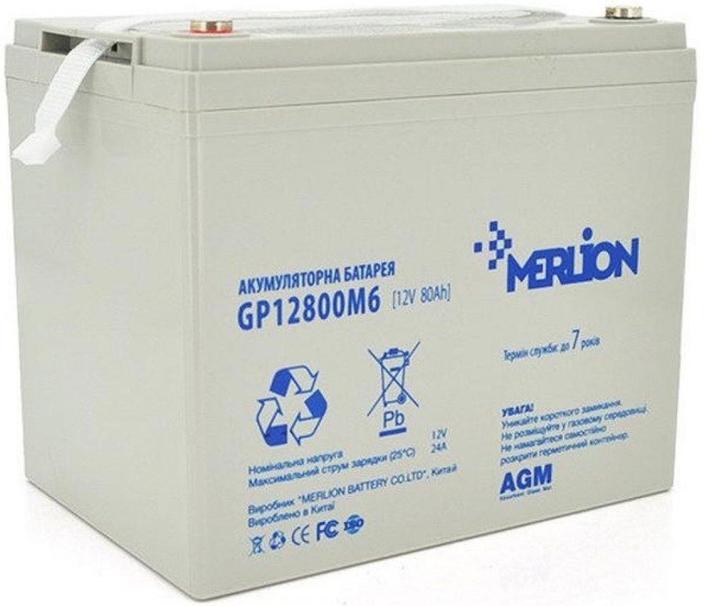 Аккумуляторна батарея Merlion 12V 80Ah (GP12800M6) фото1