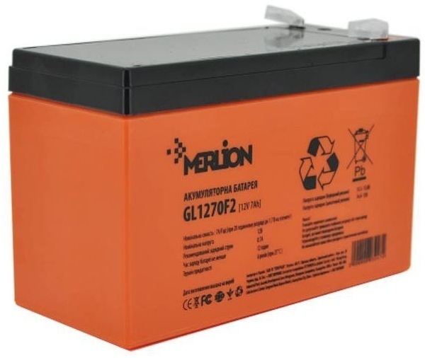 Аккумуляторна батарея Merlion 12V-7Ah GEL (GL1270F2 GEL) фото1